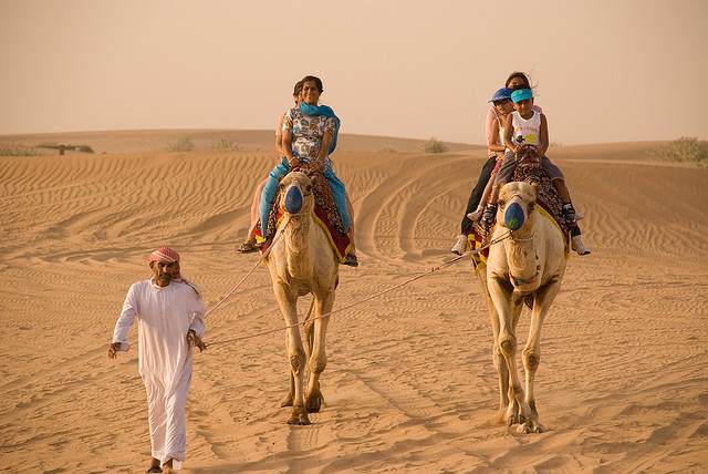 ドバイ　アブダビ　旅行　砂漠　ラクダ